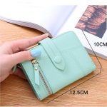 Zweifach faltbare Damen-Geldbörse, multifunktionale Clutch-Tasche, kleine Geldbörse, Two-folding Green, Two-folding Dark Blue, Two-folding Black, Two-folding Sky Blue – Bild 4