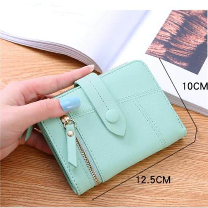 Zweifach faltbare Damen-Geldbörse, multifunktionale Clutch-Tasche, kleine Geldbörse, Two-folding Green, Two-folding Dark Blue, Two-folding Black, Two-folding Sky Blue – Bild 4
