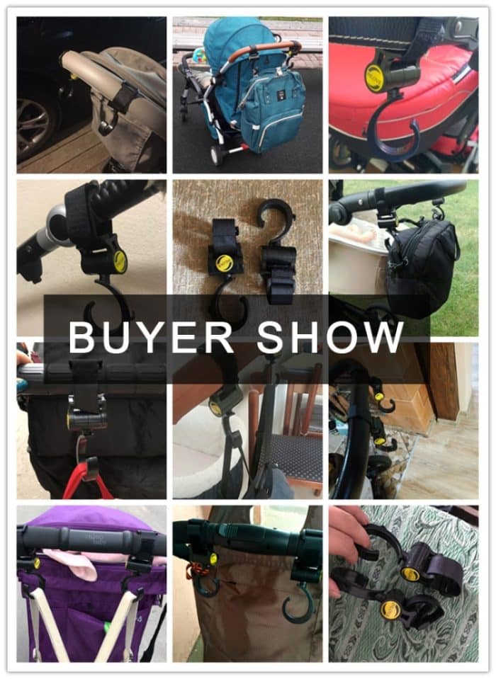 2 TEILE/LOS Kinderwagen Zubehör Haken Multifunktions Kinderwagen Schwarz Kunststoff Haken, Plastic Hook(Pink), Plastic Hook(Yellow) – Bild 5