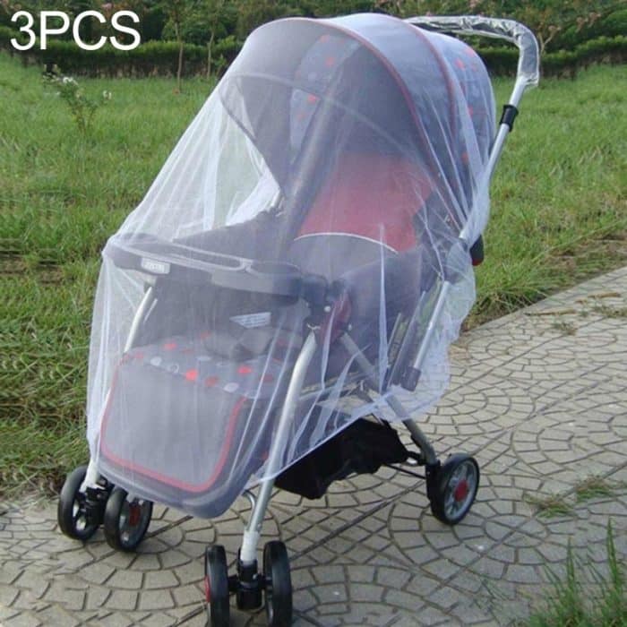 TBD0124214701A.jpg 3 PCS 150 cm Baby Kinderwagen Moskito Insekten Schutz Netz Sichere Kleinkinder Schutz Mesh Kinderwagen Zubehör Moskitonetz – Bild 1