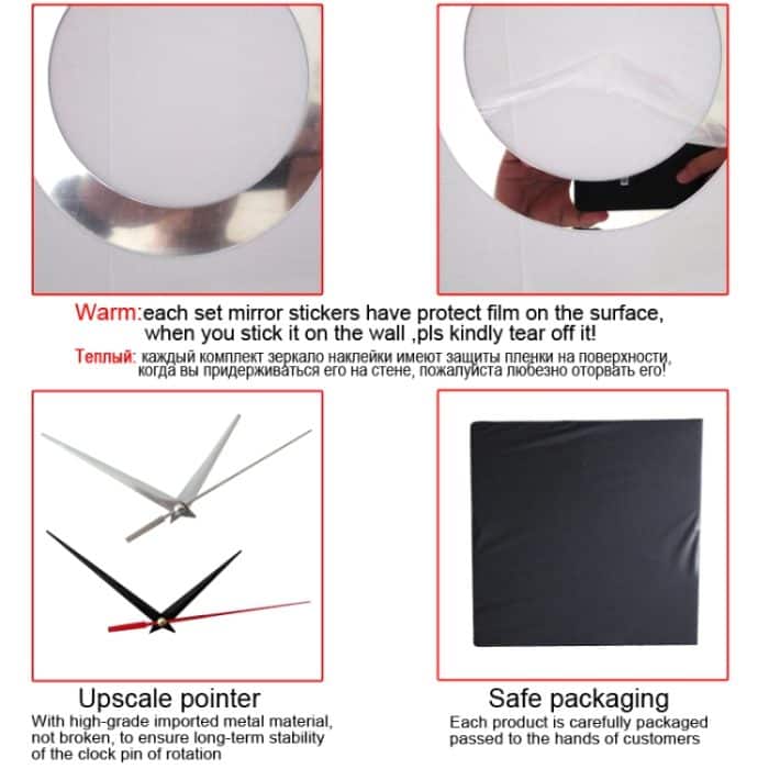 Spiegeluhr, Persönlichkeit, Wanduhr, dreidimensionale Wanddekoration, Mosaik-Wanduhr – Bild 5