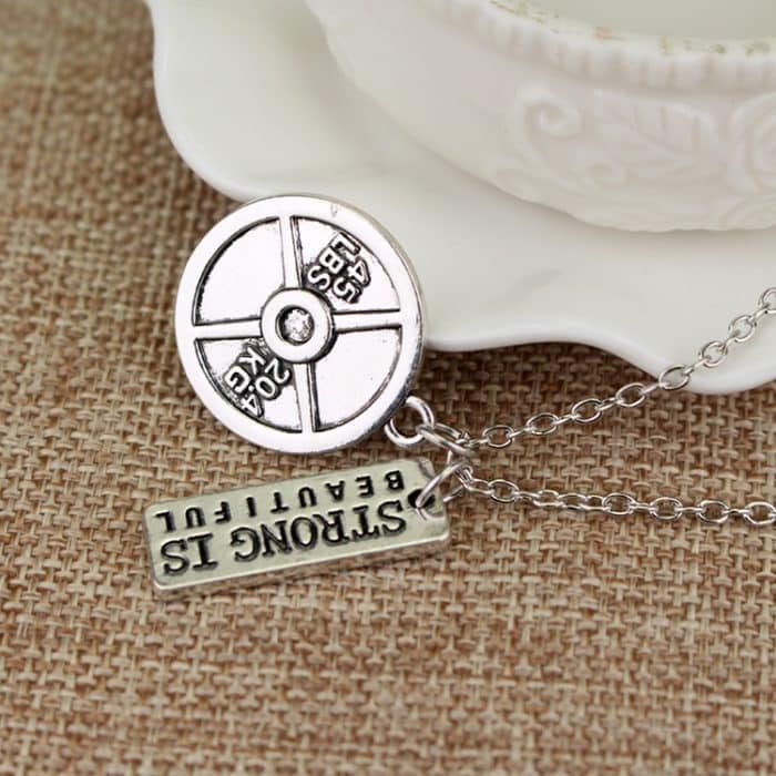 Sport Langhantel Hantel Anhänger Schmuck Liebhaber Freund Bodybuilding Halsketten für Männer Frauen – Bild 3