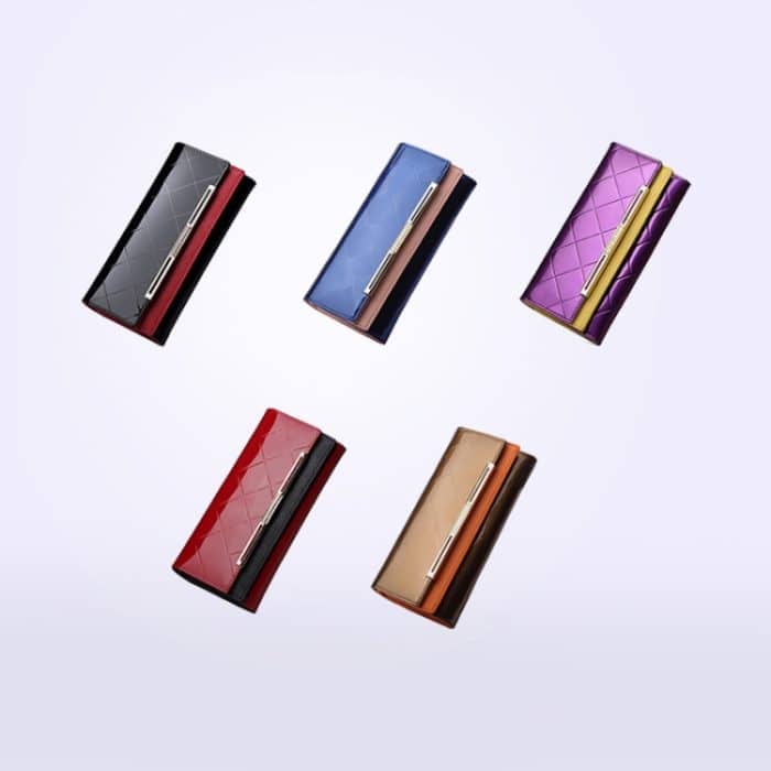 Rindsleder-Geldbörse, luxuriöses Design, Damen-Party-Clutch, Lackleder-Geldbörsen, langer Kartenhalter – Bild 5