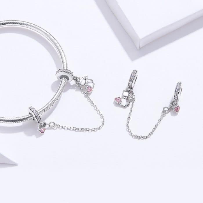 TBD01348848_5.jpg S925 Silver Cat Sicherheitskette DIY Armband Zubehör – Bild 6