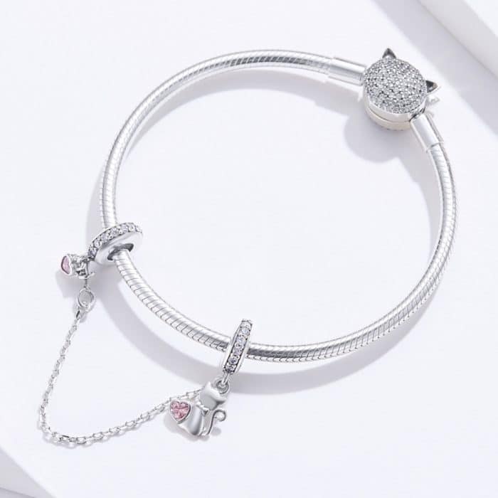TBD01348848_6.jpg S925 Silver Cat Sicherheitskette DIY Armband Zubehör – Bild 7