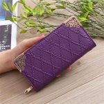 Geprägte Lingge Long Wallet Retro-Muster Multi-Card-Clutch – Bild 2