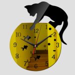 3D-Acryl-Katzenspiegel-Wanduhr, DIY, modische Heimdekoration – Bild 2