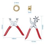 1Set 45 # Stanzzangensätze aus Stahl, Ösenzangen und Eisenfunde, geeignet für Lederstanzen (rot) – Bild 5