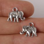 24 PCS Zinklegierung Antik Silber Elefant DIY Charms Anhänger