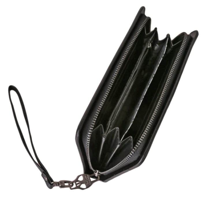 Frauen Metall Schädel Brieftasche Karte Leder Wristlet Handtaschen – Bild 2