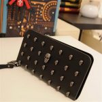 Frauen Metall Schädel Brieftasche Karte Leder Wristlet Handtaschen – Bild 9