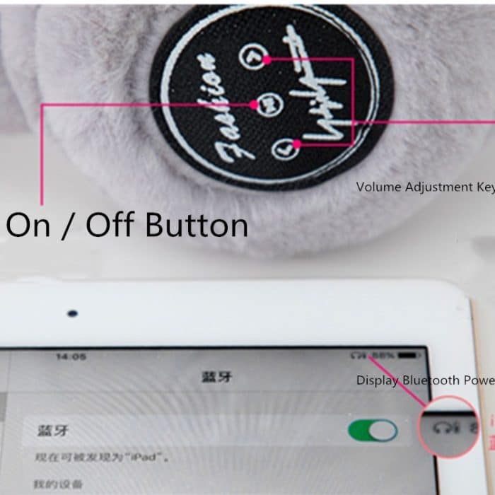 Bluetooth-Ohrenschützer, Winter-Plüsch, winddicht, für Männer und Frauen – Bild 5