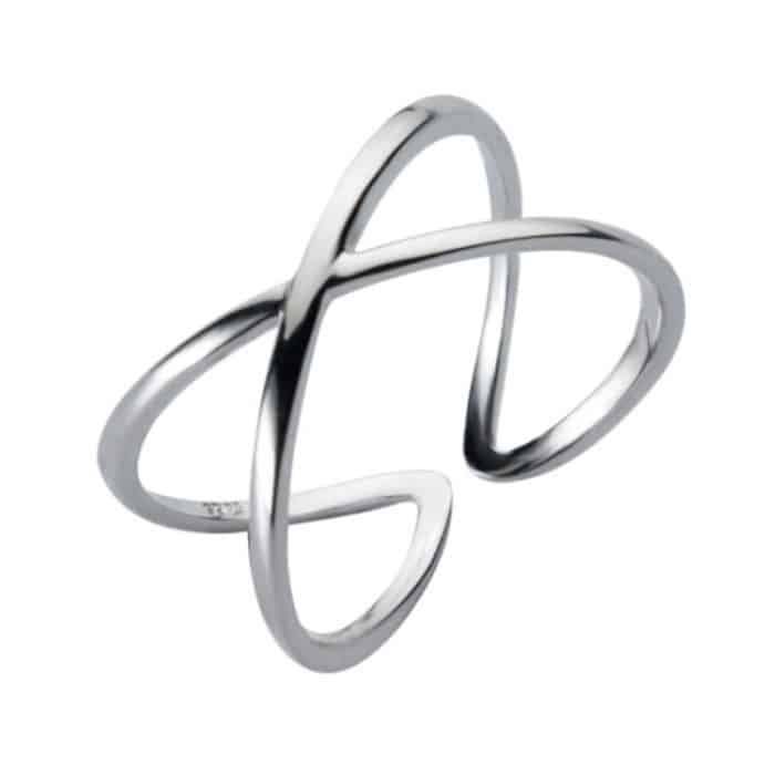 Sterling Silber Simple Cross Open Ring Schmuck – Bild 1