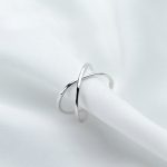 Sterling Silber Simple Cross Open Ring Schmuck – Bild 3