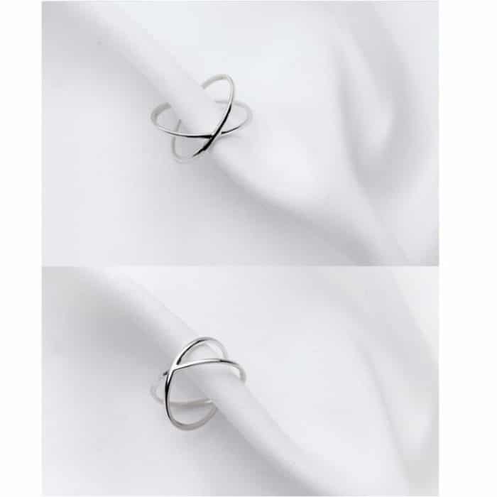 Sterling Silber Simple Cross Open Ring Schmuck – Bild 7