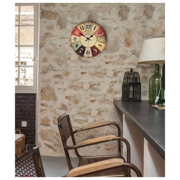 2 Stück Vintage-Holz-MDF-Hängeuhr, stumm, Quarzuhr, Wohnzimmer-Wanduhr – Bild 4