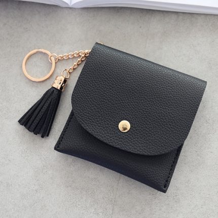 Mode Frauen Brieftasche Kurze Leder Mini Casual ID Karte Halter Taschen Damen Münze Kupplung Quaste Tasche