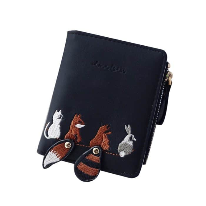 Brieftasche weibliche kurze Student koreanische Version der niedlichen kleinen frischen faltbaren Mini-Gezeiten-Persönlichkeits-Münzen-Geldbörse – Bild 2