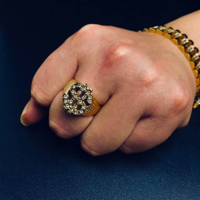 Rock Bling Gold Siegelringe mit US-Dollar-Zeichen für Herrenschmuck – Bild 9