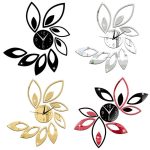 Blumenkunst, modernes Design, DIY, abnehmbarer 3D-Kristallspiegel, Wanduhr, Wandaufkleber, Wohnzimmer, Schlafzimmer, Dekor – Bild 2