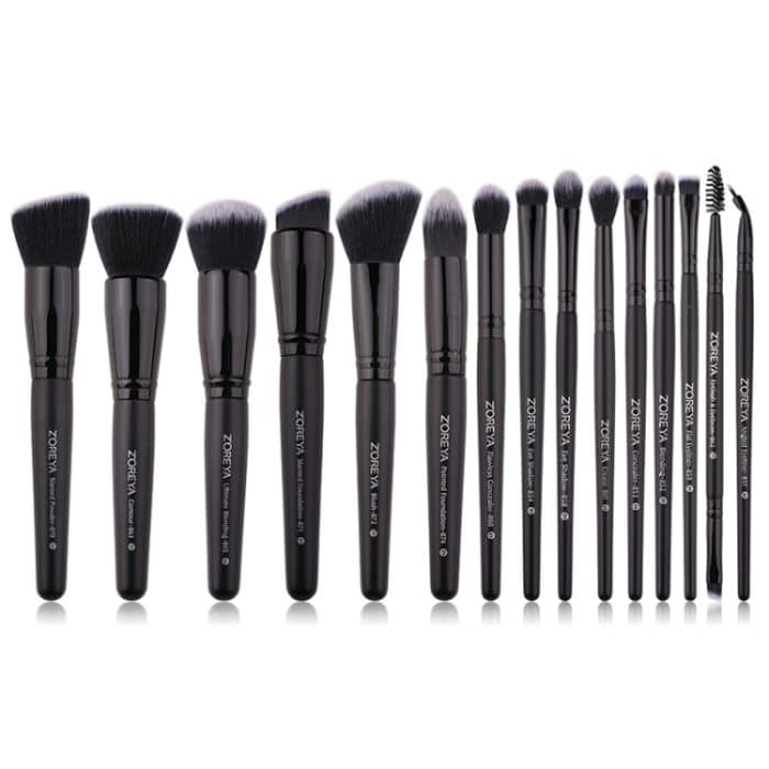 Zoreya Marke Make-up-Pinsel-Set mit weichen synthetischen Borsten, Augen-Make-up-Werkzeuge, tierversuchsfrei, schwarze Blending Crease Foundation-Pinsel – Bild 1