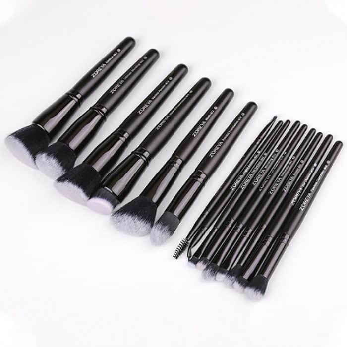 Zoreya Marke Make-up-Pinsel-Set mit weichen synthetischen Borsten, Augen-Make-up-Werkzeuge, tierversuchsfrei, schwarze Blending Crease Foundation-Pinsel – Bild 3