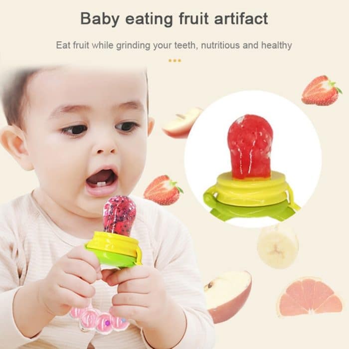 3 PCS Baby Nippel Frische Lebensmittel Obst Milch Babyflaschen Lernen Füttern Trinken Griff Zahnen Schnuller mit Glocke, S, M, L – Bild 11