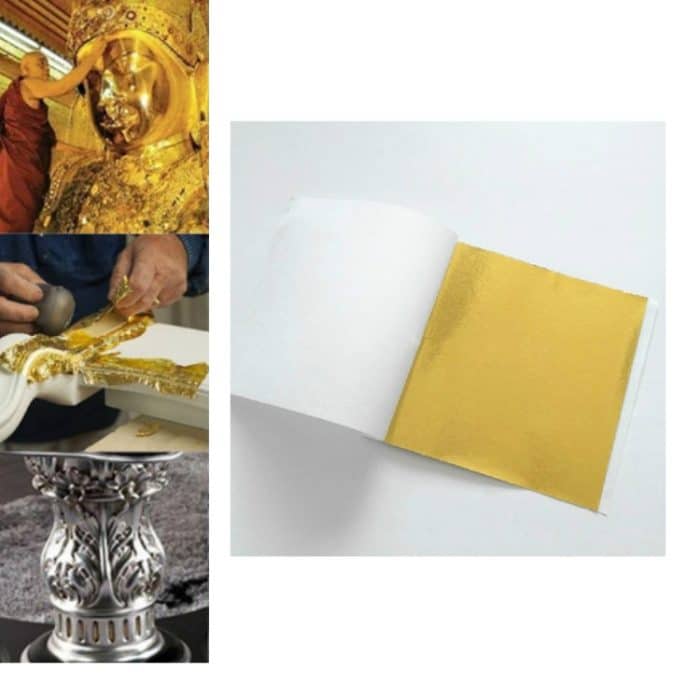 100 Stück 9 x 9 cm Blattgold-Hotel-Dekorationsaufkleber – Bild 3