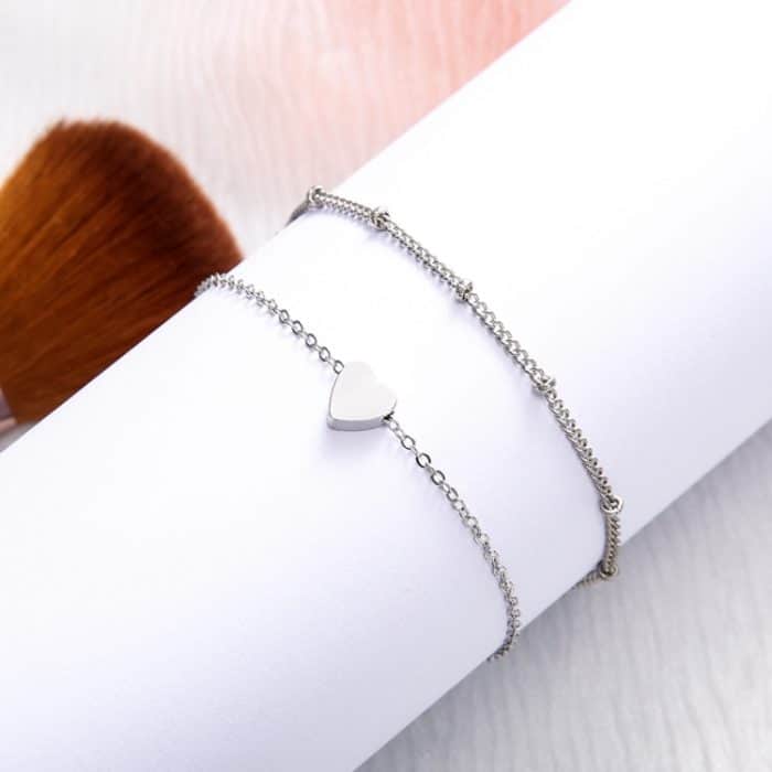 2 Sets Damen-Armbänder mit minimalistischer kleiner Liebe und scharfer Gliederkette – Bild 6