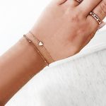 2 Sets Damen-Armbänder mit minimalistischer kleiner Liebe und scharfer Gliederkette – Bild 7