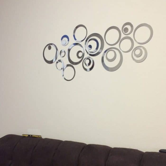 Wanduhr 3D Dreidimensionale Acryl Mode Spiegel Wandaufkleber Uhr DIY Kreis Kombination Dekorative Uhr – Bild 3