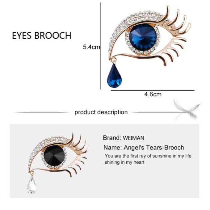 Modische Engelstränen-Brosche mit Diamant-Wimpern-Corsage – Bild 5