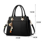 Mode Frauen Quaste PU Leder Stickerei Umhängetasche Schultertasche Einfachen Stil Handtaschen – Bild 3