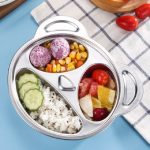 Kinder-Haushalts-Edelstahl-Gitter-Cartoon-Essteller, Dinner Plate