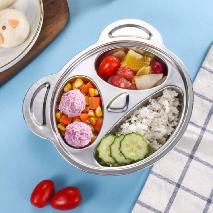 Kinder-Haushalts-Edelstahl-Gitter-Cartoon-Essteller, Dinner Plate – Bild 2