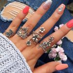4 Teile/satz Antike Vintage Böhmen Stil Rose Blume Ringe für Frauen