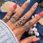 4 Teile/satz Antike Vintage Böhmen Stil Rose Blume Ringe für Frauen – Bild 3