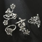 4 Teile/satz Antike Vintage Böhmen Stil Rose Blume Ringe für Frauen – Bild 5