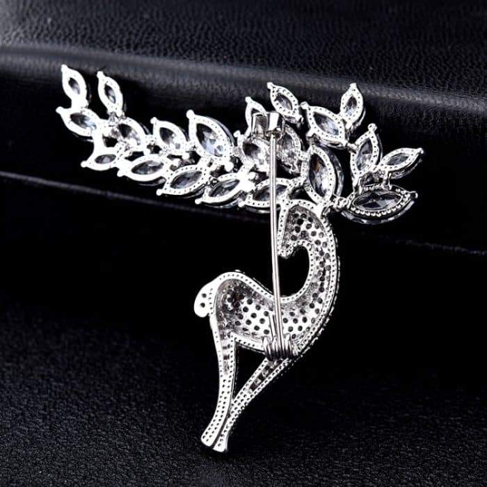 TBD0200301501A_4.jpg Damen-Brosche mit niedlichem Hirschmotiv, Kristall-Zirkon – Bild 5