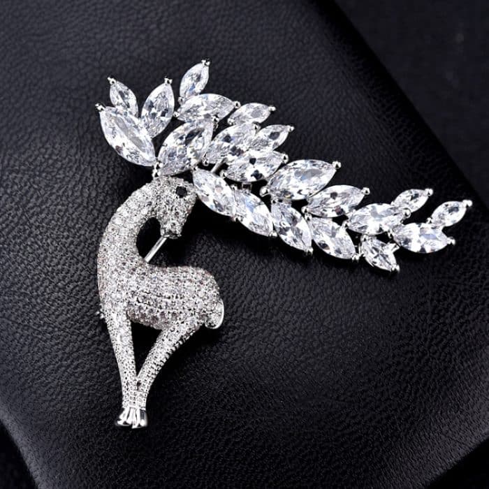 TBD0200301501A_5.jpg Damen-Brosche mit niedlichem Hirschmotiv, Kristall-Zirkon – Bild 6
