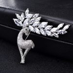 Damen-Brosche mit niedlichem Hirschmotiv, Kristall-Zirkon – Bild 7