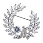 Olivenzweig-Gras-Ring, Zirkon-Brosche, exquisite Accessoires, Medaille, modische Brosche, Mantel, Pullover, Anstecknadel