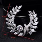 Olivenzweig-Gras-Ring, Zirkon-Brosche, exquisite Accessoires, Medaille, modische Brosche, Mantel, Pullover, Anstecknadel – Bild 5