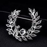 Olivenzweig-Gras-Ring, Zirkon-Brosche, exquisite Accessoires, Medaille, modische Brosche, Mantel, Pullover, Anstecknadel – Bild 6