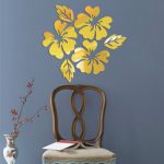 2 Sets Blumenmuster Wandaufkleber Home Decor 3D Wandtattoo Kunst DIY Spiegel Wandaufkleber Wohnzimmer Dekoration