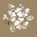 2 Sets Blumenmuster Wandaufkleber Home Decor 3D Wandtattoo Kunst DIY Spiegel Wandaufkleber Wohnzimmer Dekoration – Bild 3