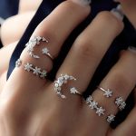 5 PCS / Set Vintage Damen Star Moon verstellbares Ringset