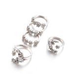 5 PCS / Set Vintage Damen Star Moon verstellbares Ringset – Bild 3