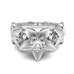 Modische Rose mit Diamant-Ehering für Damen – Bild 4