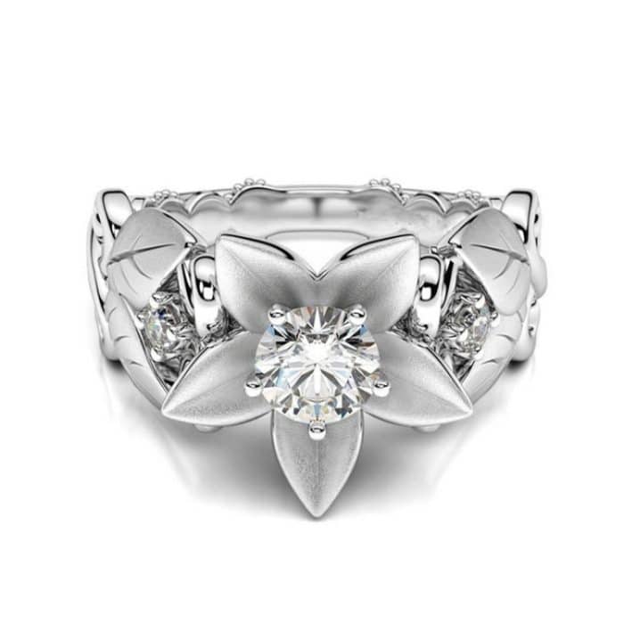 Modische Rose mit Diamant-Ehering für Damen – Bild 4